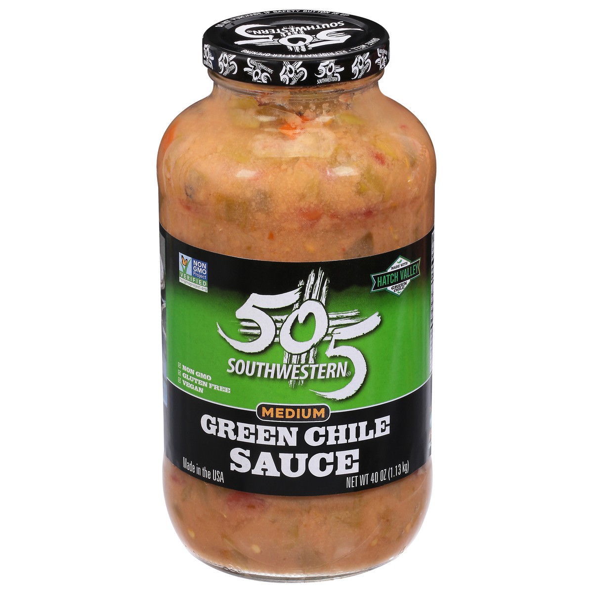 slide 1 of 1, 505 Southwestern Hatch Valley Sauce Green Chile Medium Jar, 