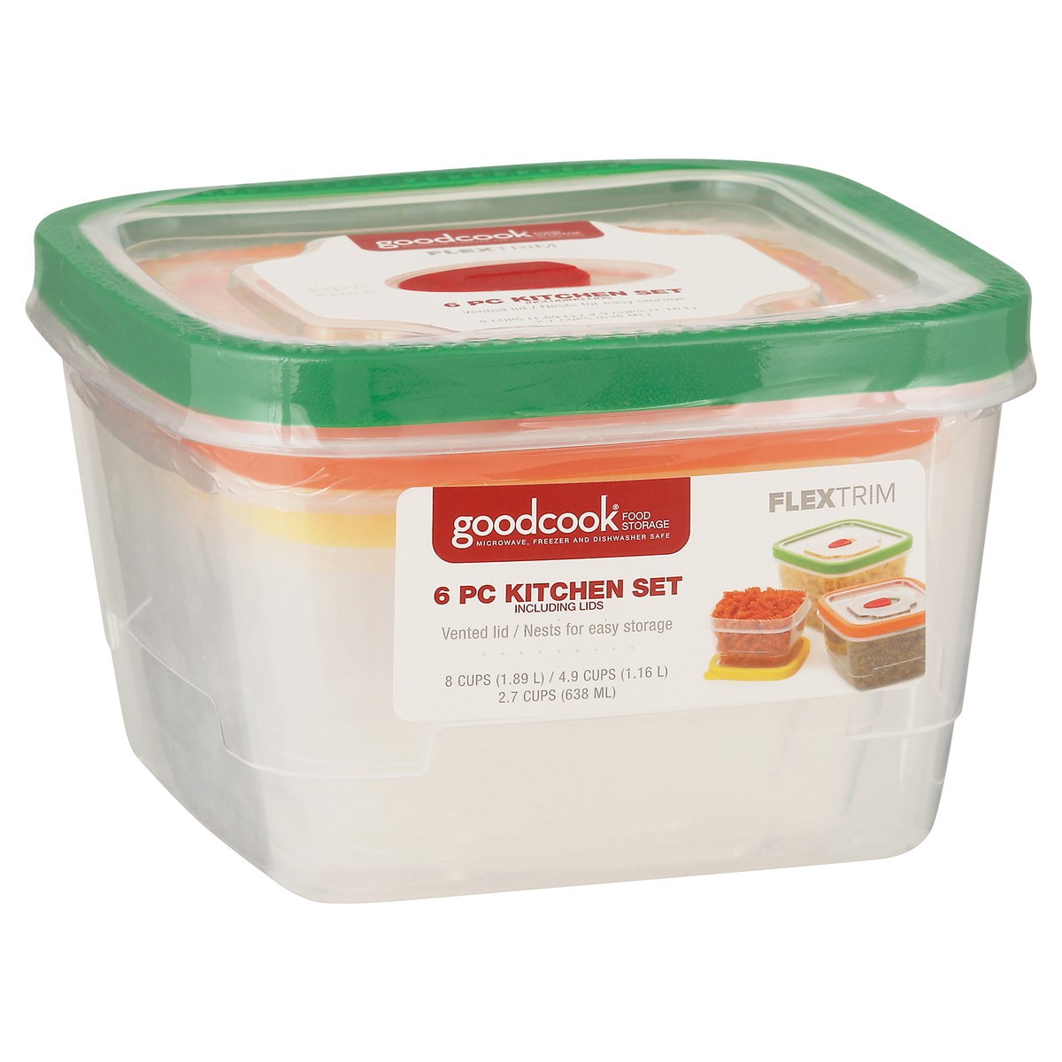 slide 10 of 11, Good cook Square Food Storage Container Set, 1 ct