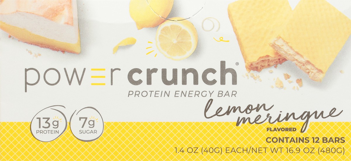 slide 4 of 12, Power Crunch Lemon Meringue Flavored Protein Energy Bar 12 - 1.4 oz Bars, 12 ct