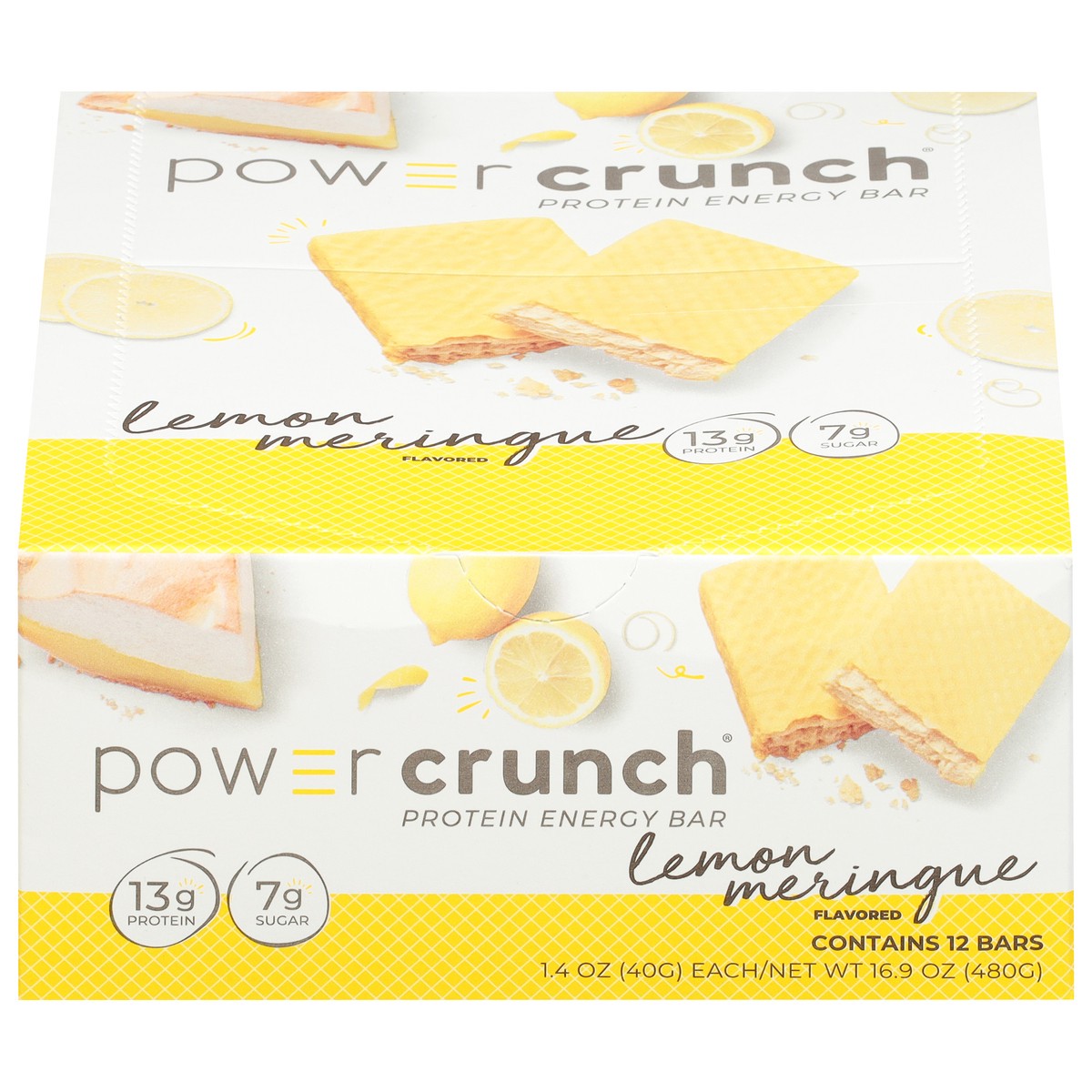 slide 1 of 12, Power Crunch Lemon Meringue Flavored Protein Energy Bar 12 - 1.4 oz Bars, 12 ct