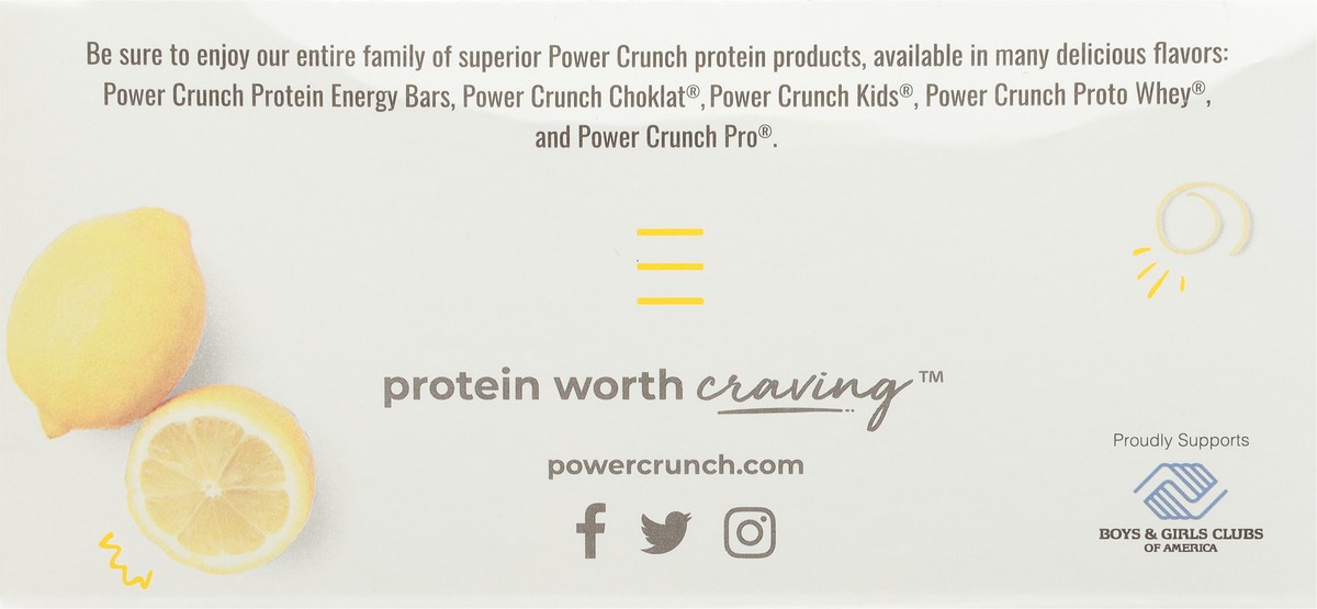 slide 10 of 12, Power Crunch Lemon Meringue Flavored Protein Energy Bar 12 - 1.4 oz Bars, 12 ct