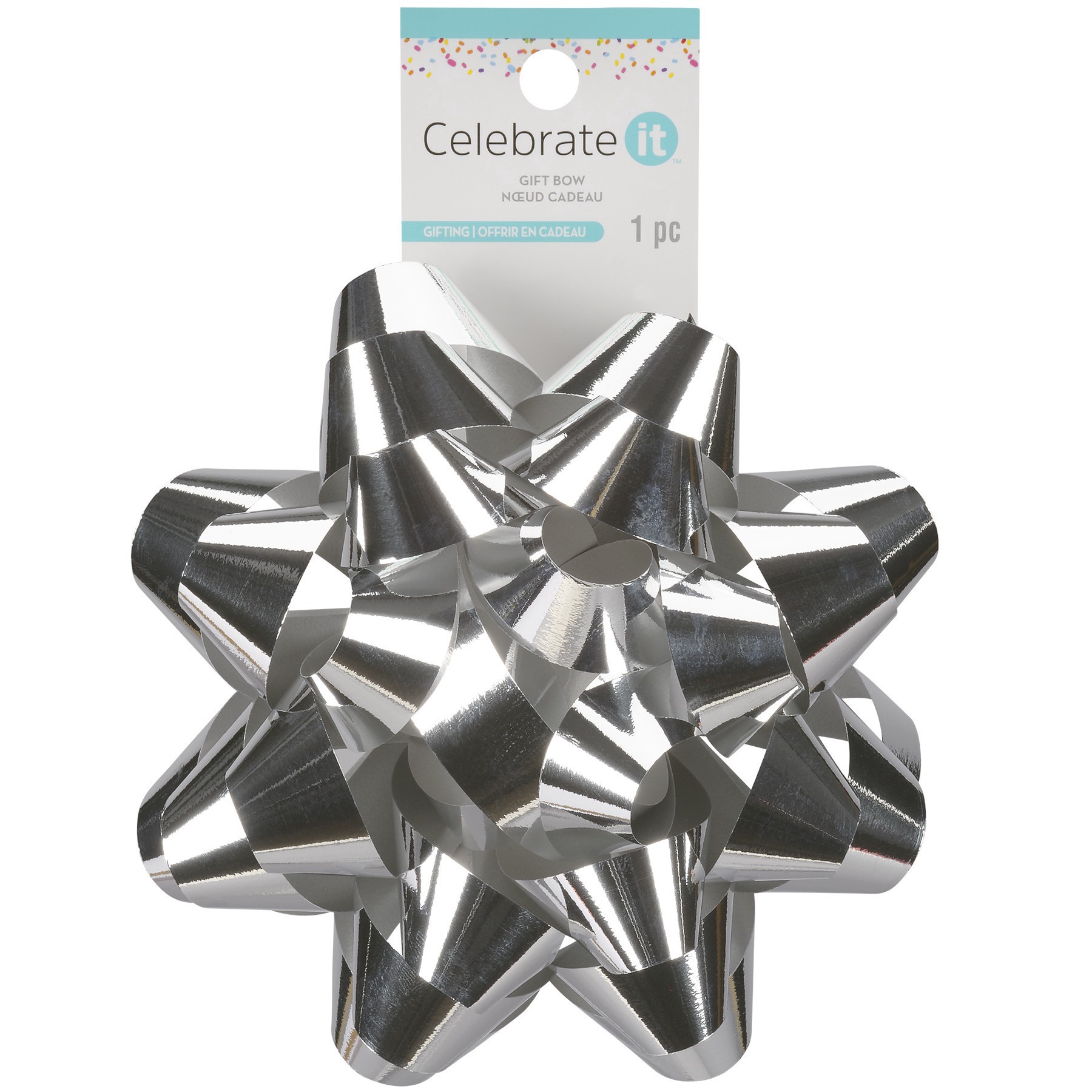 slide 3 of 3, 5.75" Silver Gift Bow By Celebrate It, 5.75 in