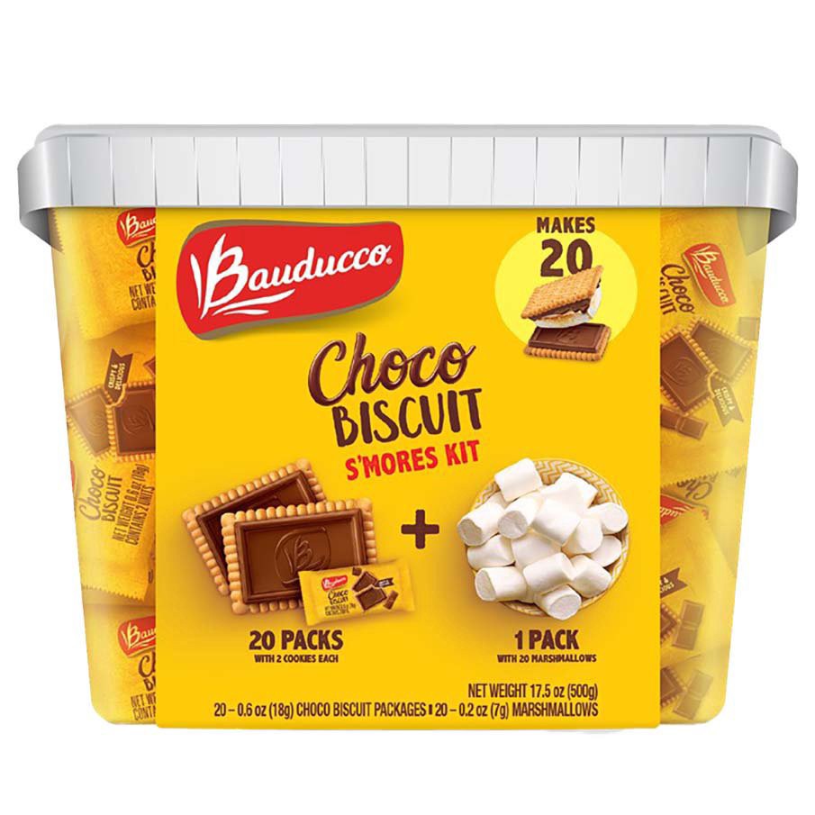 slide 1 of 1, Bauducco Choco Biscuit Tub Smores Kit, 1 ct