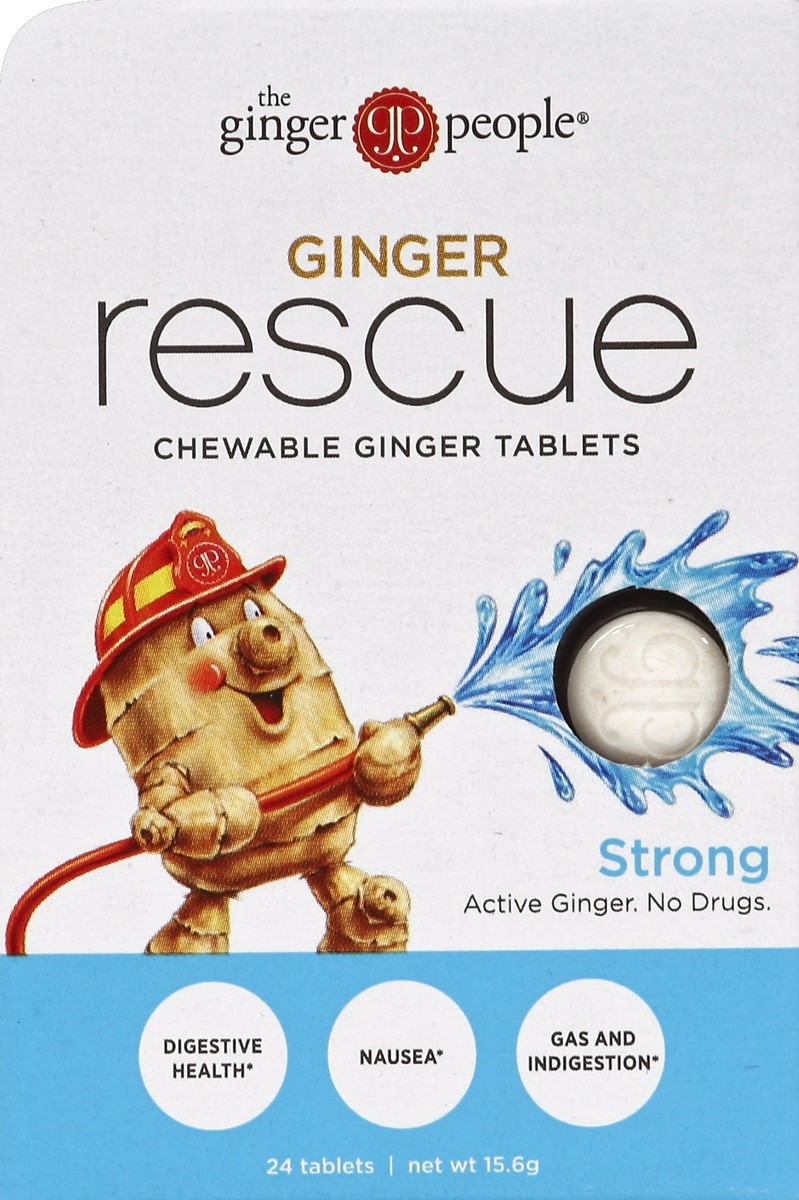 slide 1 of 1, Ginger People Ginger Rescue Chewable Tablets, 24 ct