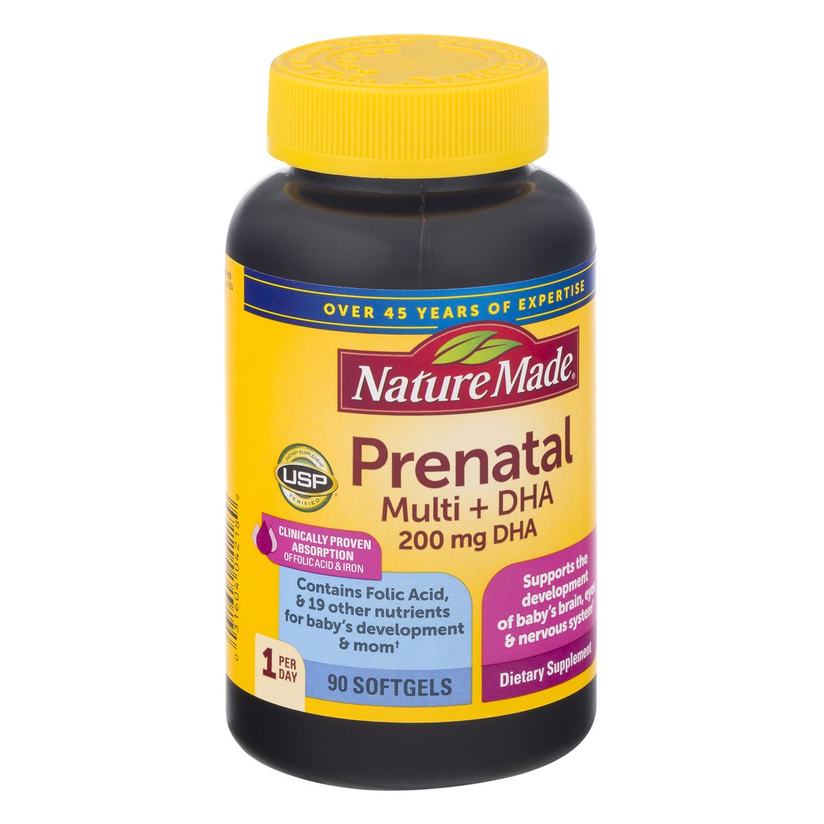 slide 2 of 9, Nature Made Prenatal Multivitamin with DHA, Multivitamin to Support Baby Development and Mom, 90 Day Supply, 90 ct