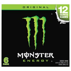Monster Energy Original Energy Drink 6 - 12 fl oz Cans