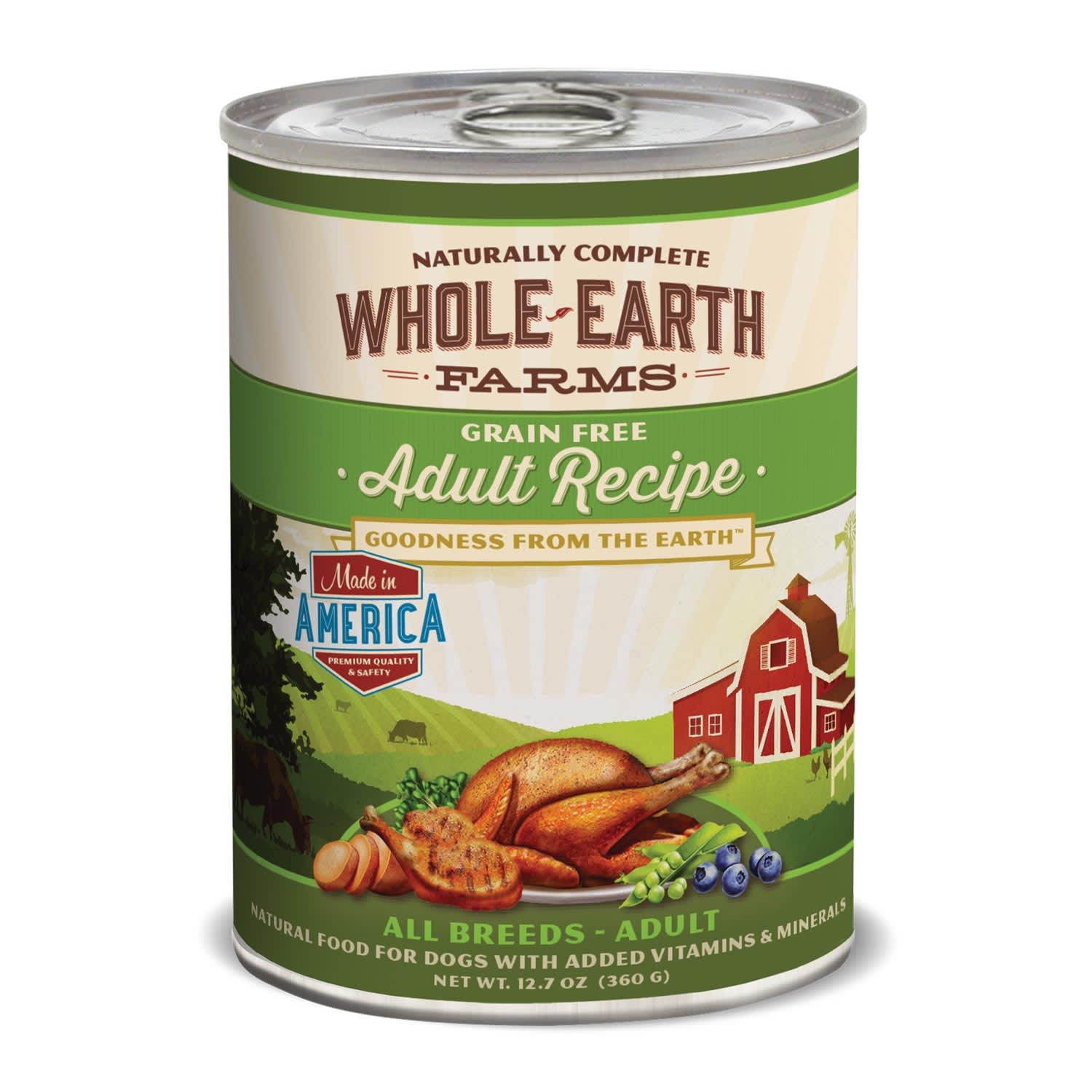 slide 1 of 1, Whole Earth Farms Grain Free Canned Adult Dog Food, 12.7 oz