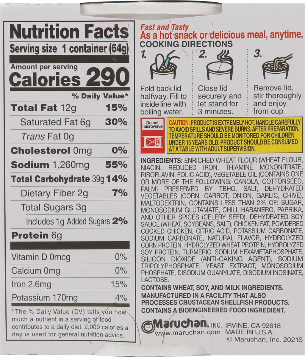 slide 5 of 9, Maruchan Instant Lunch Hot & Spicy Chicken Flavor Ramen Noodle Soup 2.25 oz, 2.25 oz