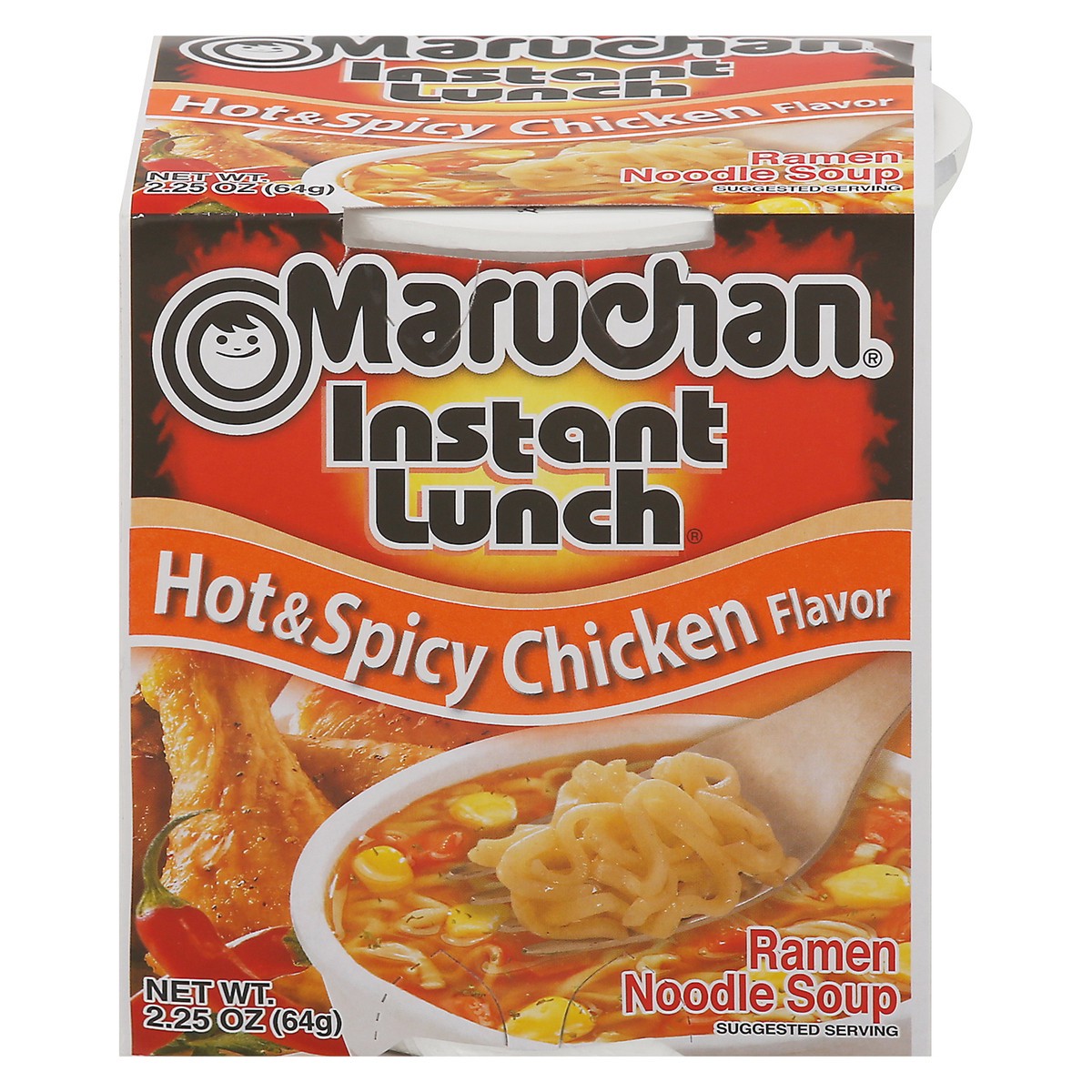 slide 1 of 9, Maruchan Instant Lunch Hot & Spicy Chicken Flavor Ramen Noodle Soup 2.25 oz, 2.25 oz