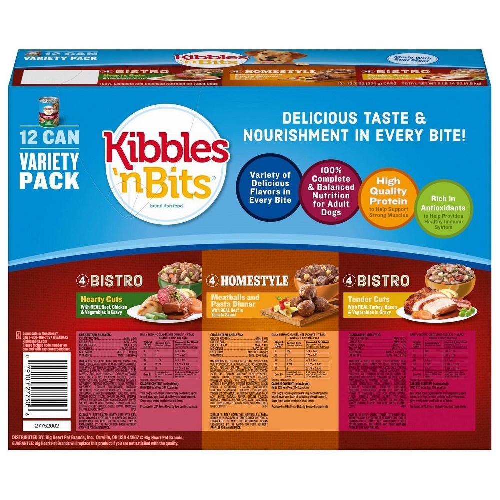 Kibbles 'n Bits Wet Dog Food Variety Pack 12 ct; 13.2 oz | Shipt