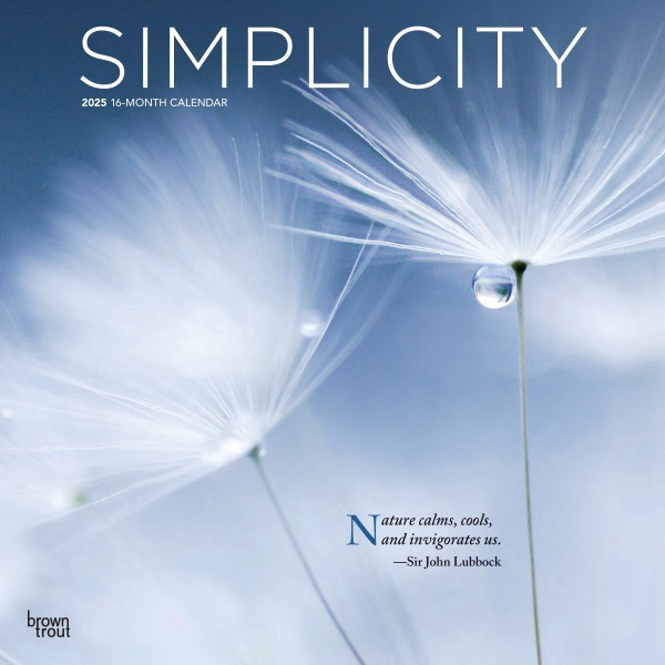 slide 1 of 8, 2025 Browntrout Inspirational Monthly Plastic-Free Square Wall Calendar, 12"" X 12"", Simplicity, January 2025 To December 2025, 1 ct