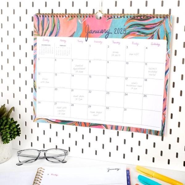 slide 3 of 6, 2025 Ettavee For Cambridge Monthly Wall Calendar, 15"" X 12"", Leaf, January 2025 To December 2025, Ev21-707, 1 ct