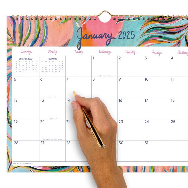 slide 5 of 6, 2025 Ettavee For Cambridge Monthly Wall Calendar, 15"" X 12"", Leaf, January 2025 To December 2025, Ev21-707, 1 ct