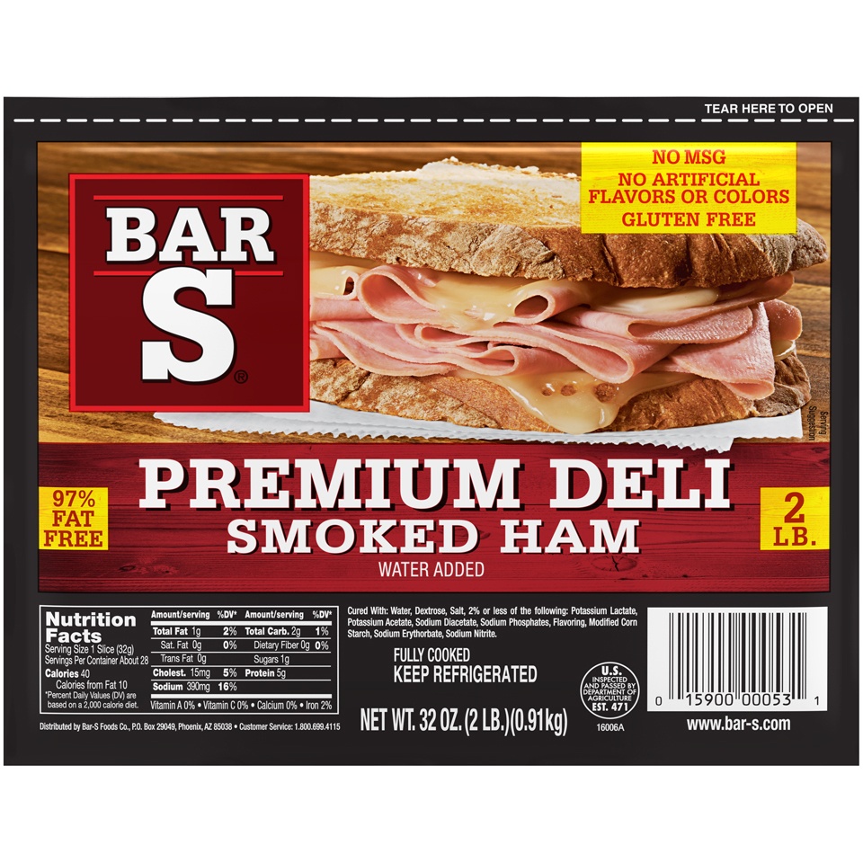 slide 1 of 7, Bar-S Extra Lean Premium Deli Ham, 32 oz