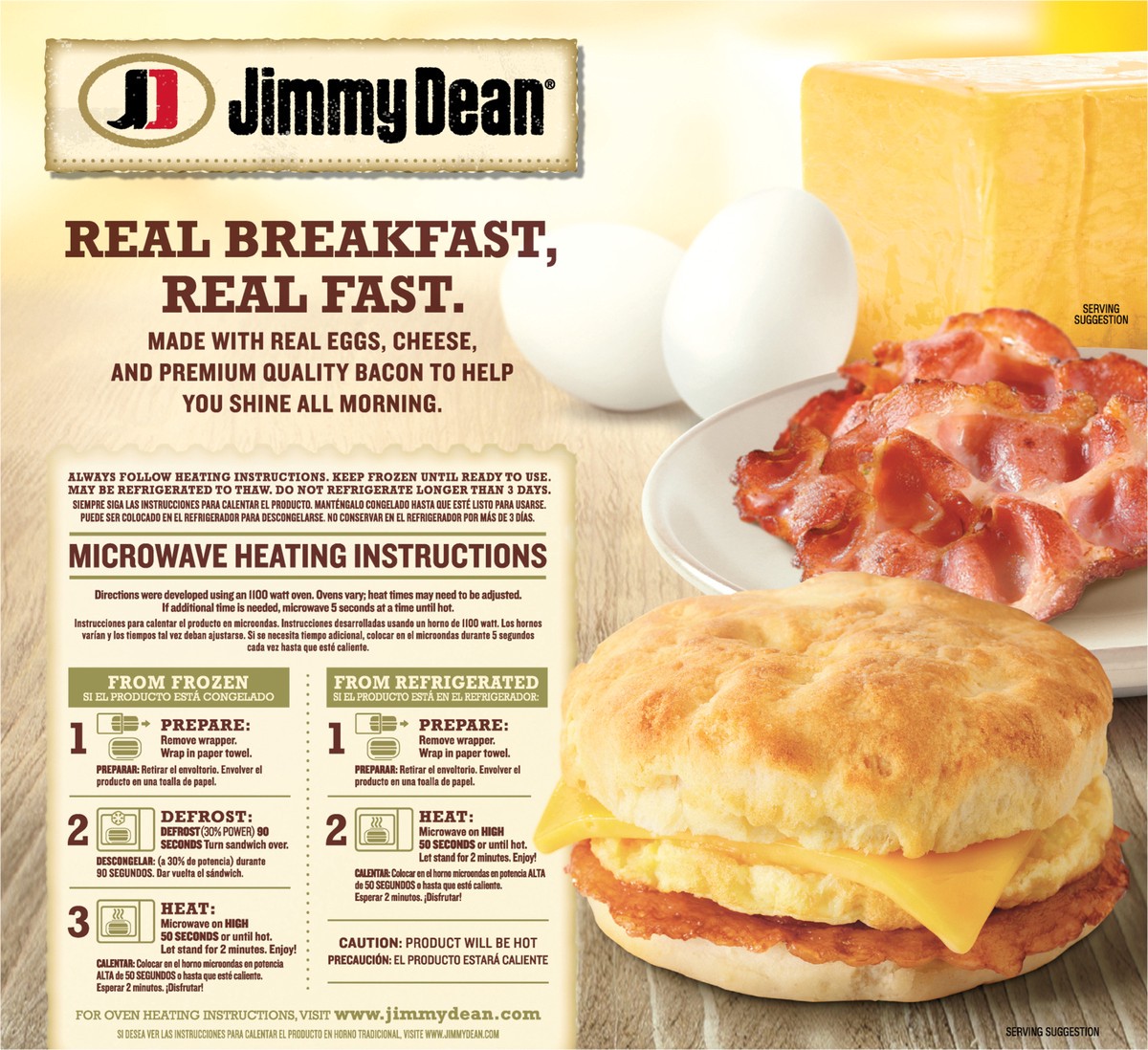 slide 2 of 9, Jimmy Dean Biscuit Breakfast Sandwiches with Bacon, Egg, and Cheese, Frozen, 4 Count, 408.23 g