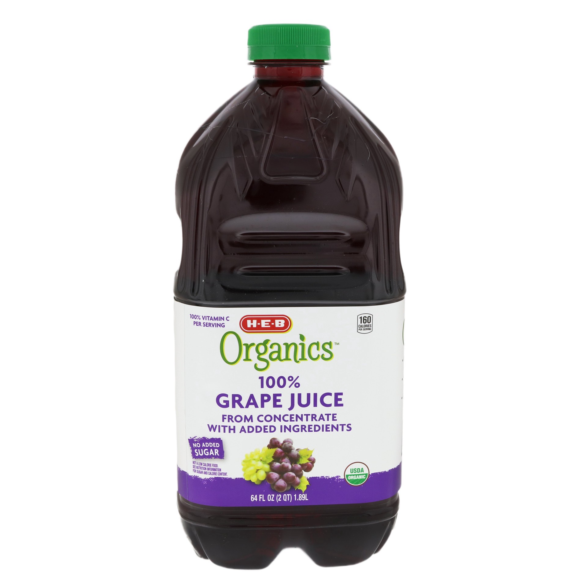 slide 1 of 1, H-E-B 100% Organics Grape Juice - 64 oz, 64 oz