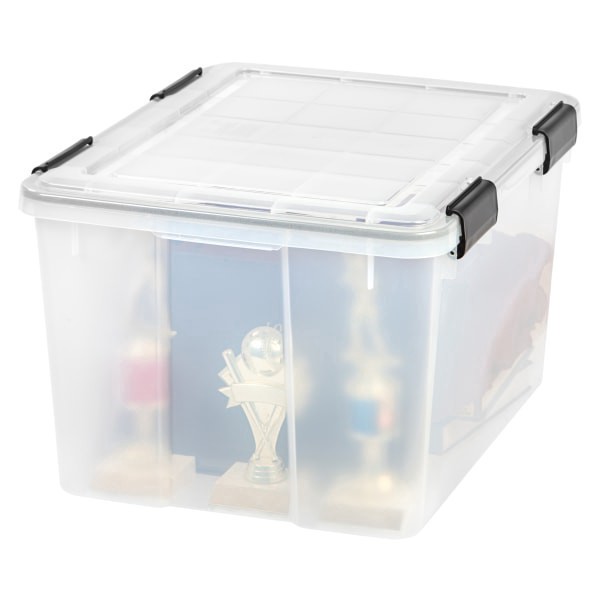 slide 5 of 5, IRIS Plastic Storage Bin, 46 qt