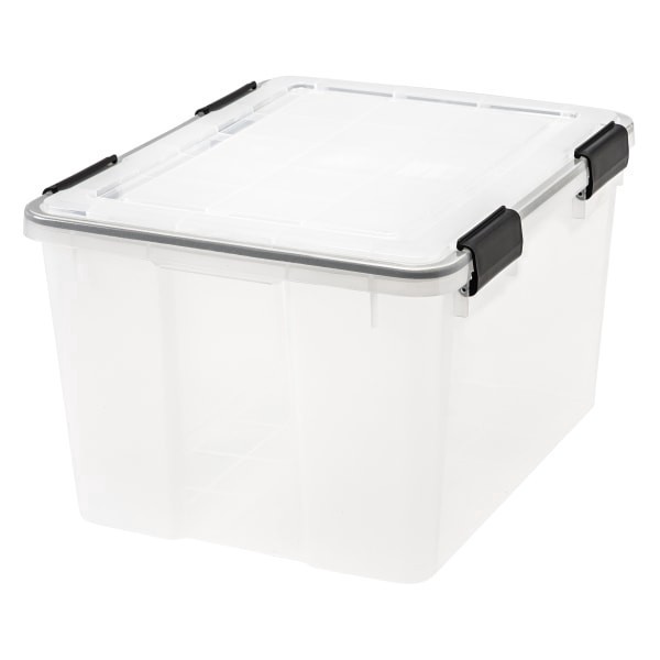 slide 1 of 5, IRIS Plastic Storage Bin, 46 qt
