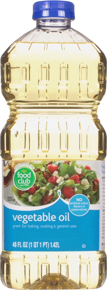 slide 6 of 9, Food Club Vegetable Oil 48 fl oz, 48 fl oz