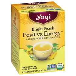 Yogi Tea Bright Peach Positive Energy, Organic Oolong Tea Bags, 16 Count