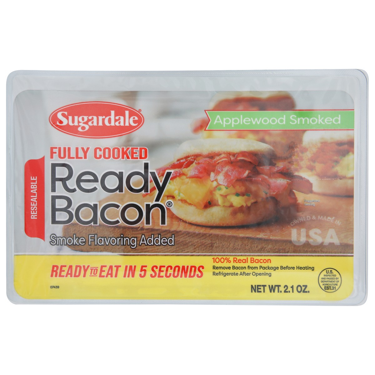 slide 1 of 3, Sugardale Ready Bacon, 2.1 oz