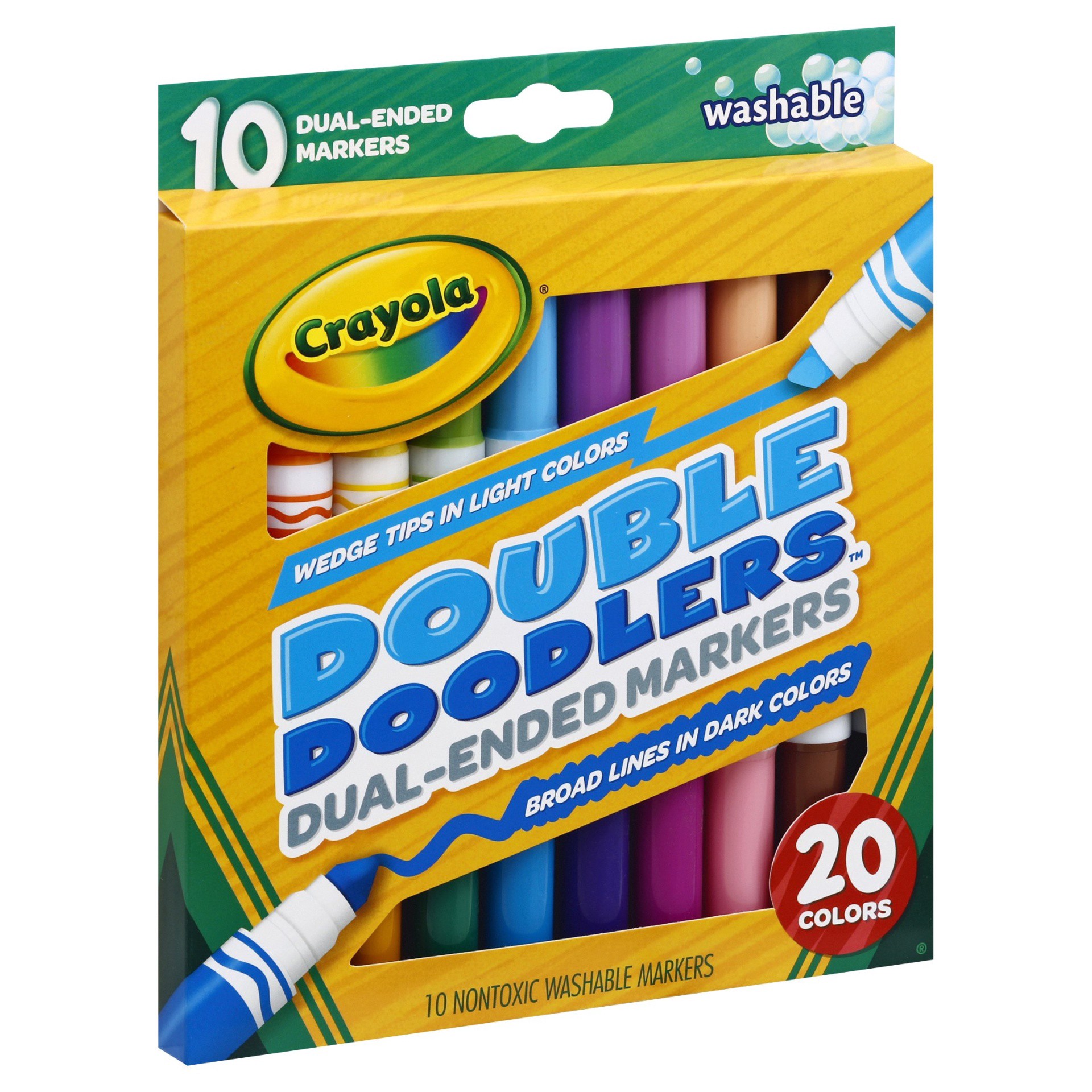 slide 1 of 9, Crayola Washable Markers Dual-tip, 10 ct