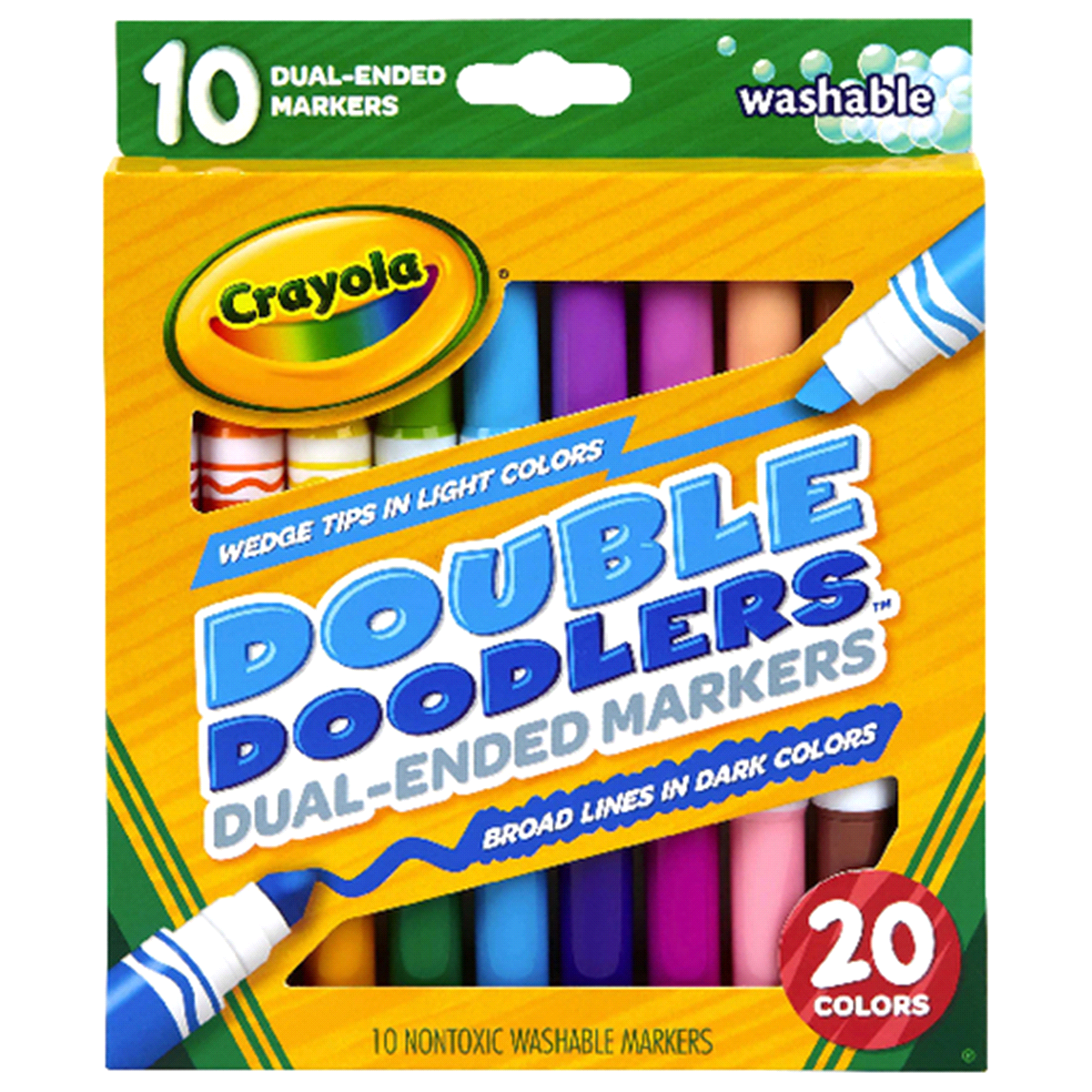 slide 1 of 9, Crayola Washable Markers Dual-tip, 10 ct