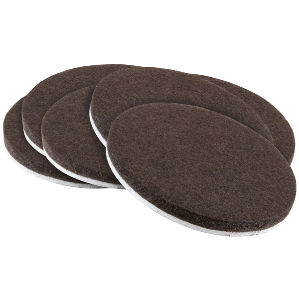 slide 1 of 1, Waxman Round Self Stick Furniture Felt Pad Brown, 6 ct; 2 in