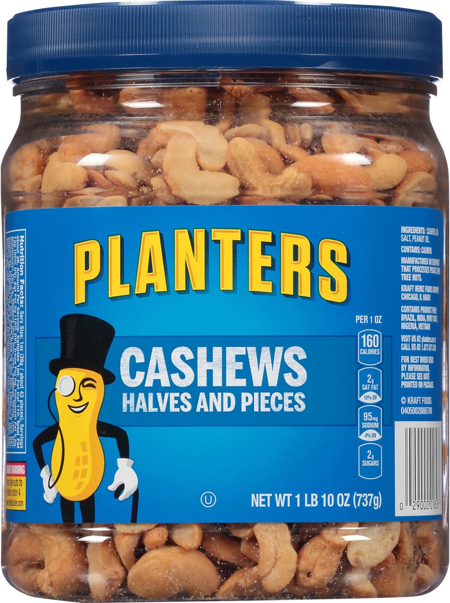 slide 6 of 8, Planters Cashews Halves Pieces, 26 oz