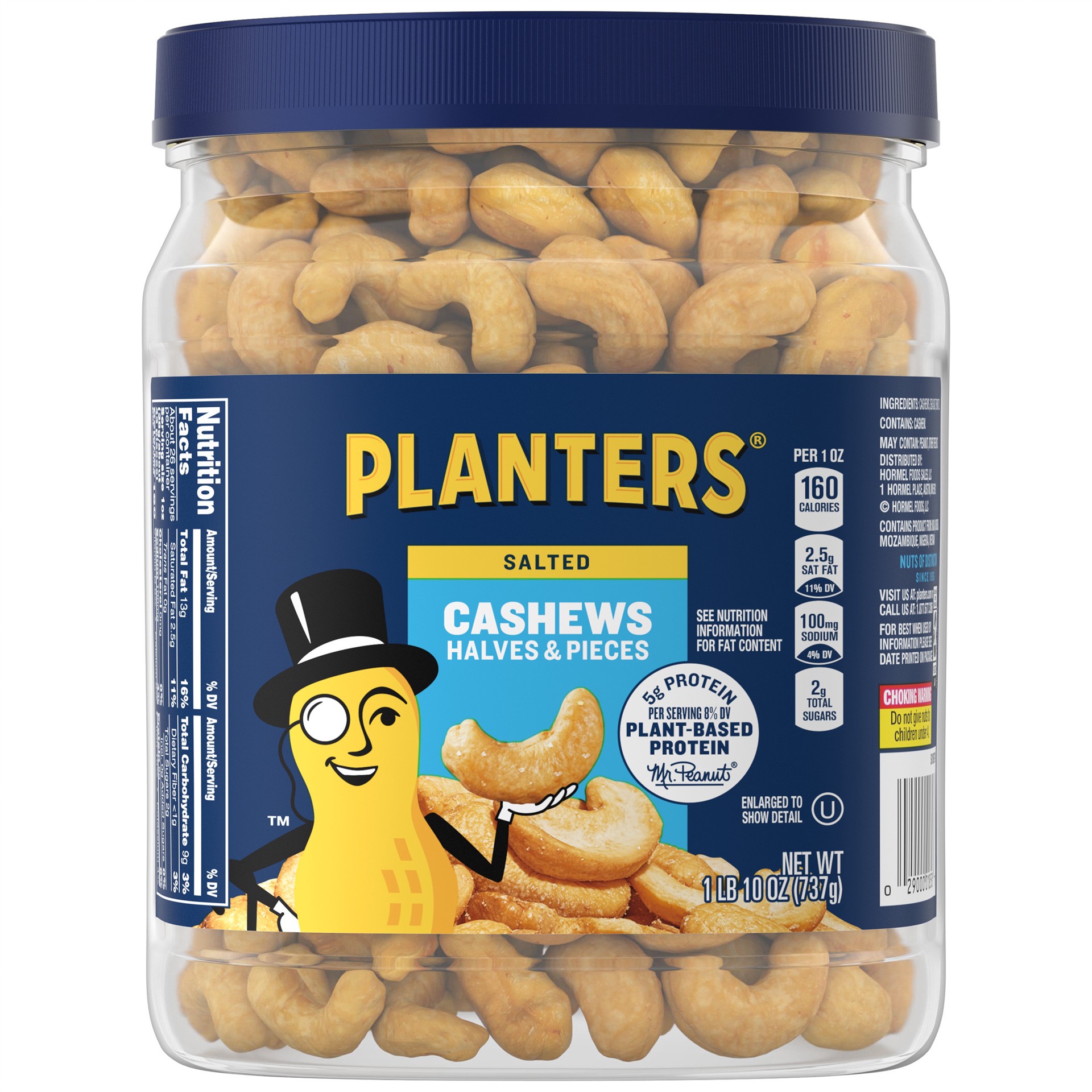 slide 1 of 8, Planters Cashews Halves Pieces, 26 oz