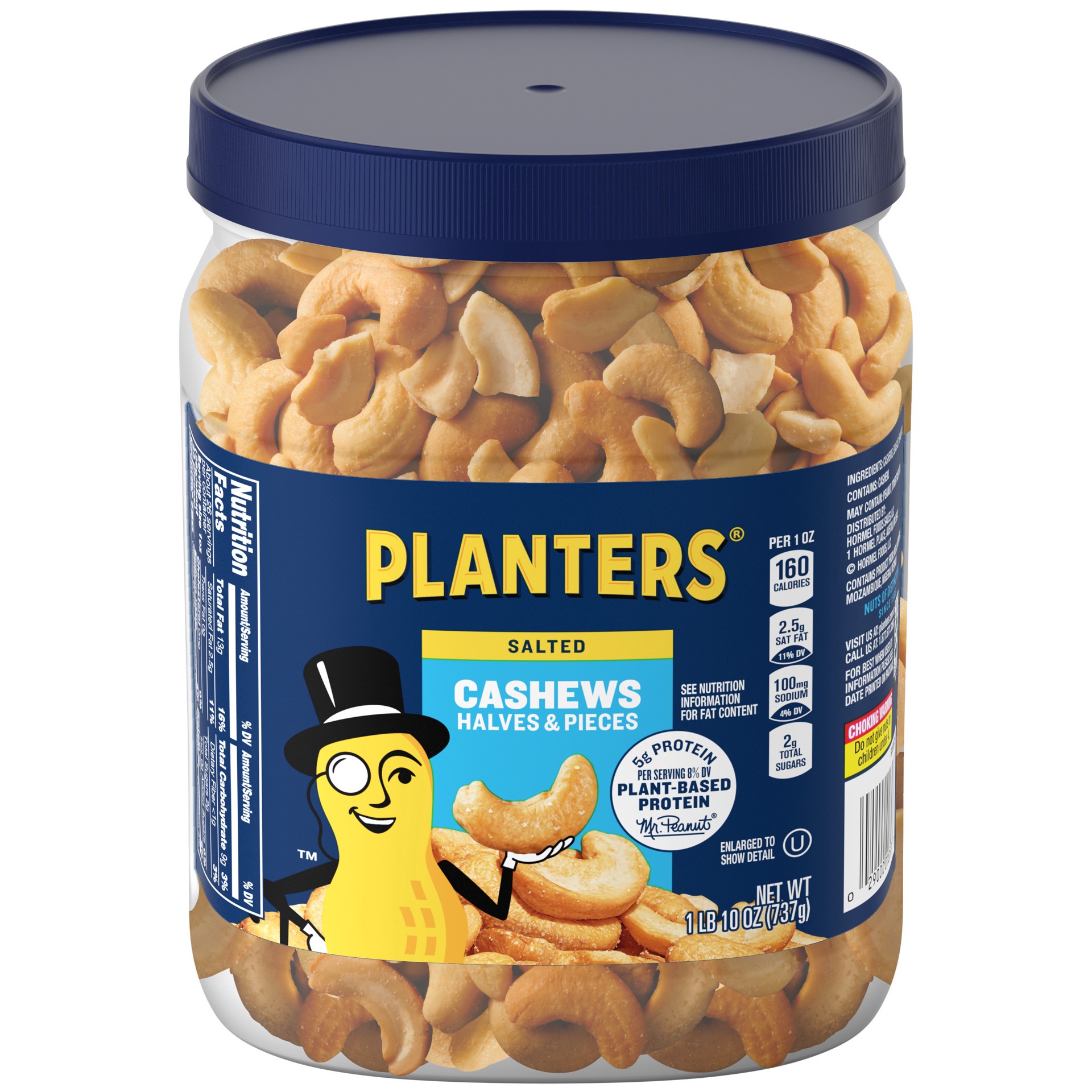 slide 1 of 8, Planters Cashews Halves Pieces, 26 oz