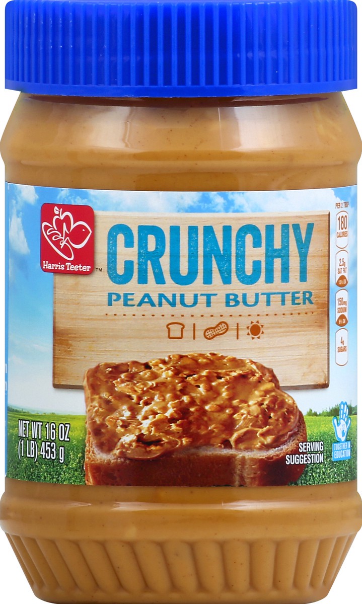 slide 1 of 3, Harris Teeter Peanut Butter - Crunchy, 16 oz