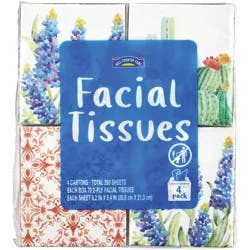 Hill Country Fare Facial Tissues 4 pk