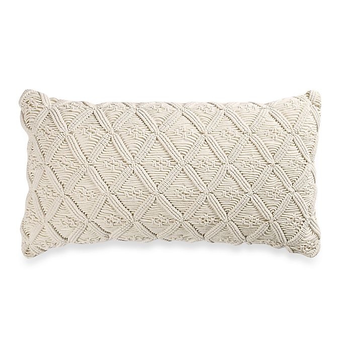 slide 1 of 1, Wamsutta Vintage Washed Linen Macram Oblong Throw Pillow - Linen, 1 ct