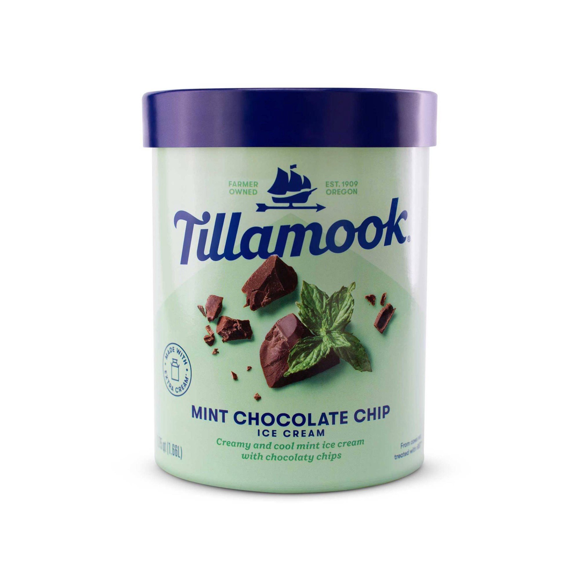 slide 1 of 7, Tillamook Mint Chocolate Chip Ice Cream, 1.75 qt