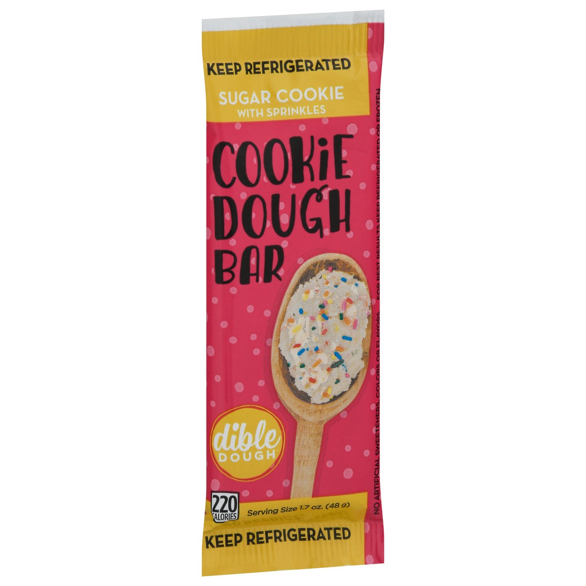 slide 5 of 13, Dible Dough Sugar Cookies with Sprinkles Cookie Dough Bar 1.7 oz, 1.7 oz