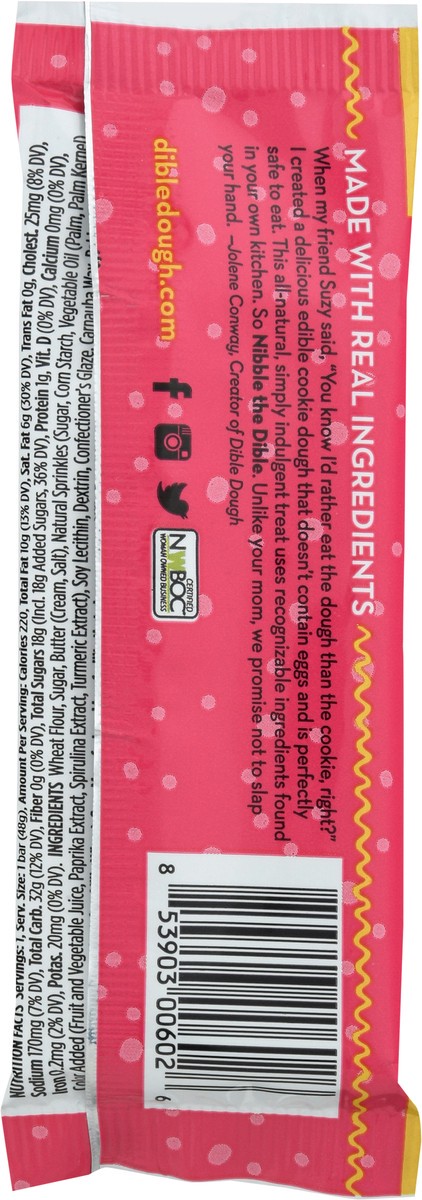 slide 10 of 13, Dible Dough Sugar Cookies with Sprinkles Cookie Dough Bar 1.7 oz, 1.7 oz