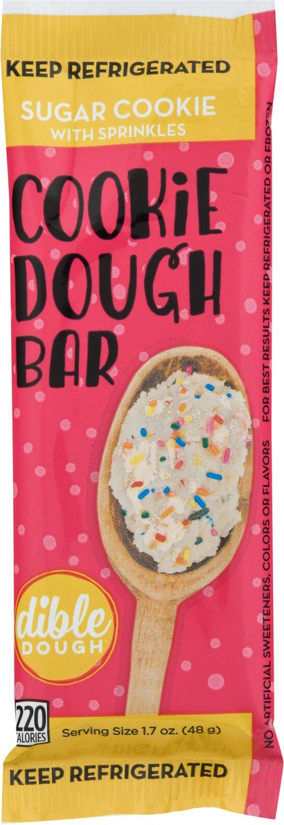 slide 11 of 13, Dible Dough Sugar Cookies with Sprinkles Cookie Dough Bar 1.7 oz, 1.7 oz