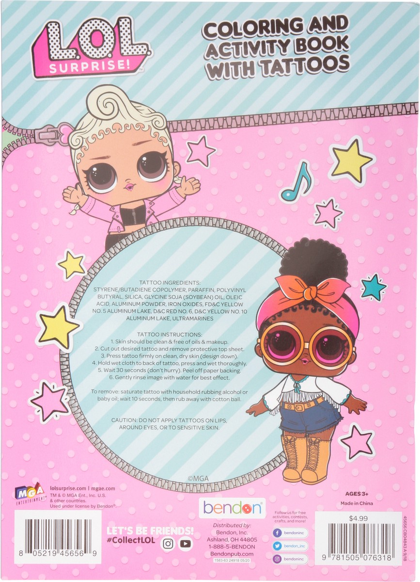 slide 4 of 9, Bendon Lol Surprise Coloring And Activity Book With Tattoos, 1 ct