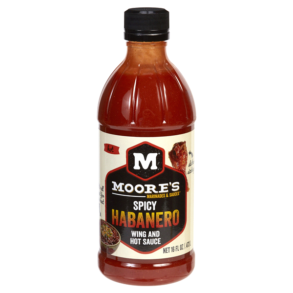 slide 1 of 2, Moore's Spicy Habanero Wing And Hot Sauce, 16 oz