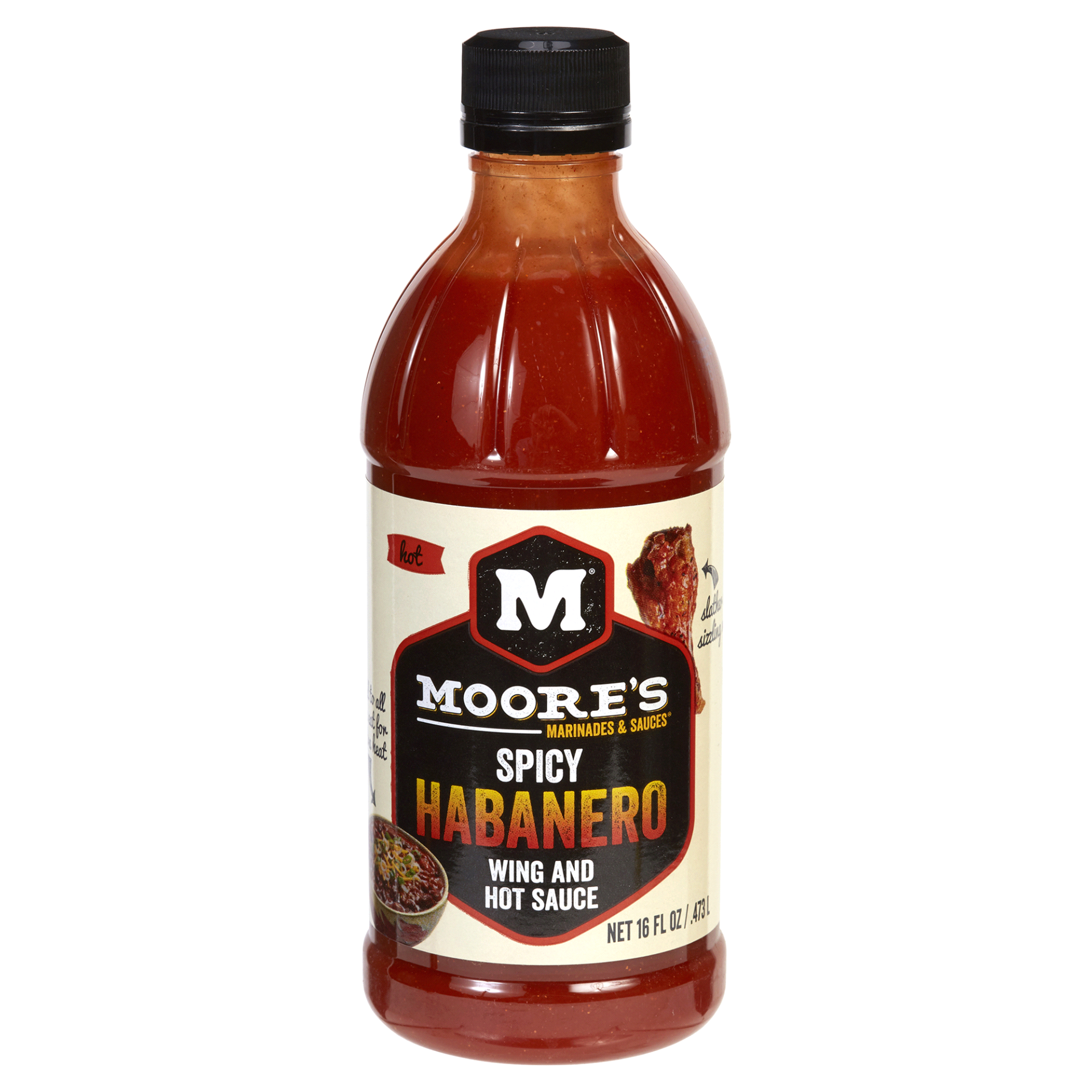 slide 1 of 2, Moore's Spicy Habanero Wing And Hot Sauce, 16 oz