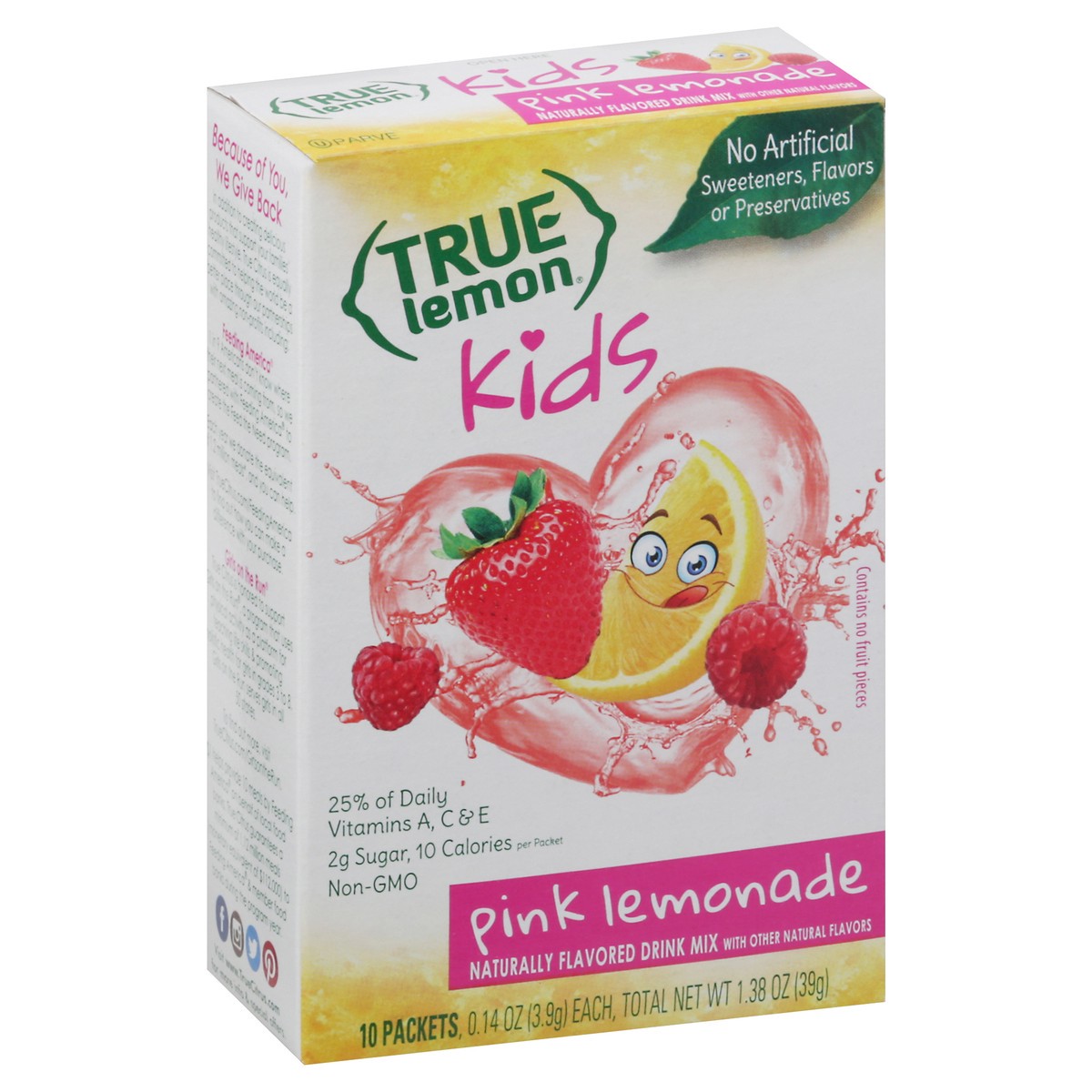 slide 14 of 14, True Lemon Kids Pink Lemonade Drink Mix 10 - 0.14 oz Packets, 10 ct