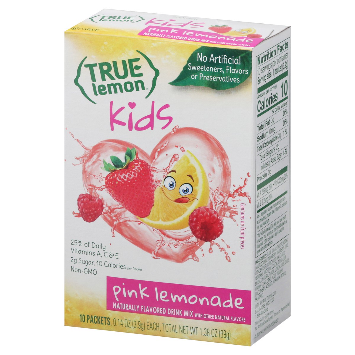 slide 9 of 14, True Lemon Kids Pink Lemonade Drink Mix 10 - 0.14 oz Packets, 10 ct