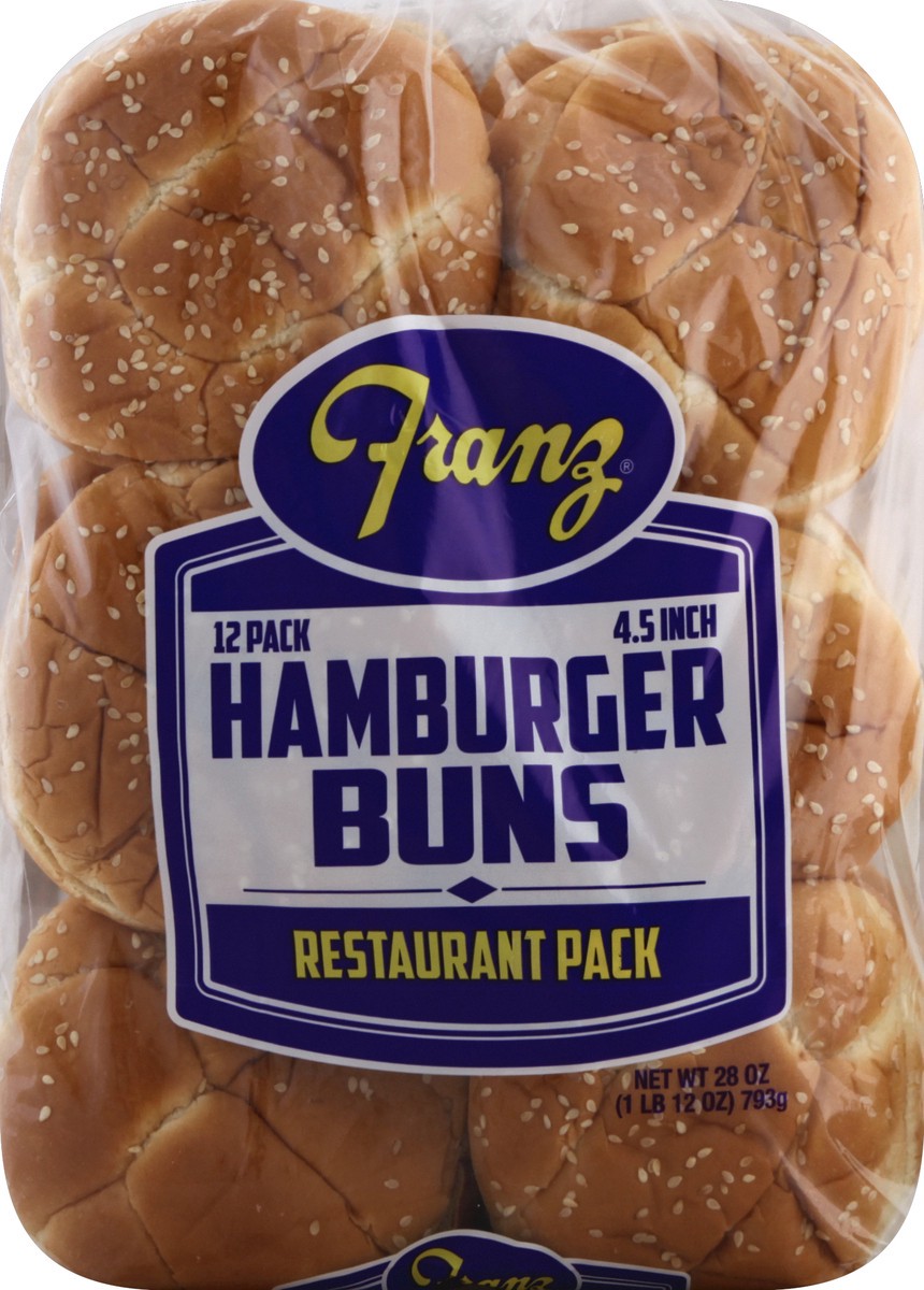 slide 2 of 6, Franz Hamburger Buns 12 ea, 12 ct; 2.33 oz