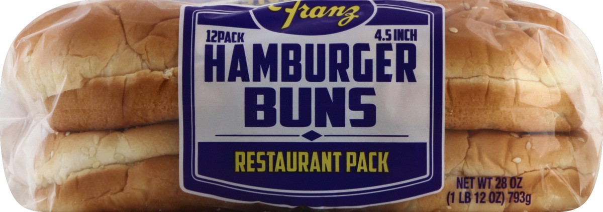 slide 5 of 6, Franz Hamburger Buns 12 ea, 12 ct; 2.33 oz