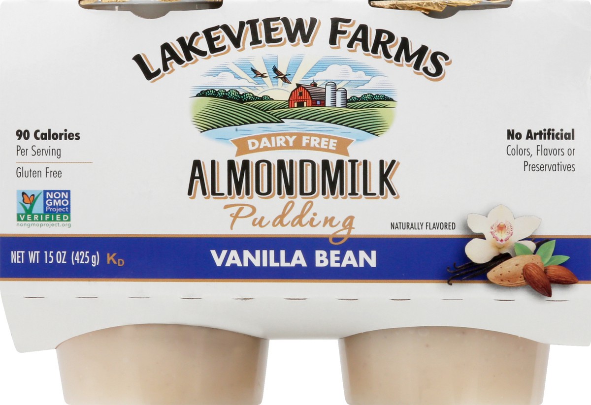 slide 6 of 9, Lakeview Farms Almond Milk Dairy Free Vanilla Bean Pudding 4 ea, 4 ct