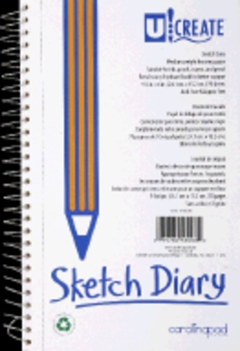 slide 1 of 1, Carolina Pad U Create Wire Bound Sketch Diary - Assorted - 9.5 x 6 Inch, 9.5 in x 6 in