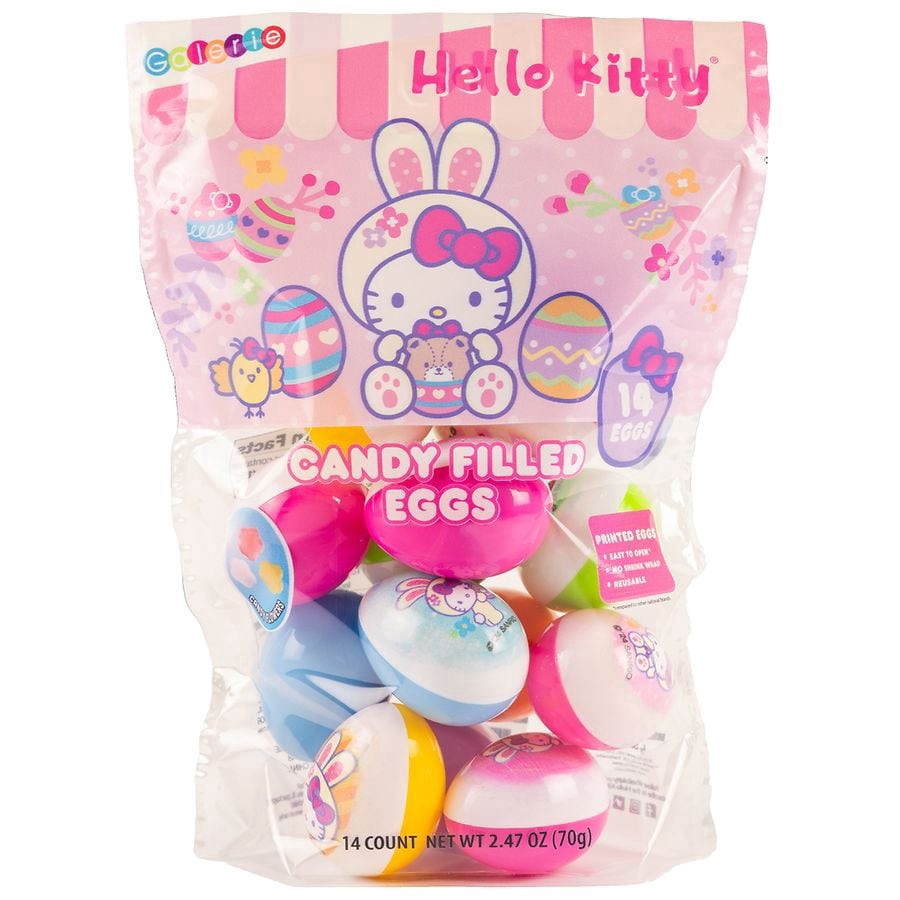slide 1 of 3, Galerie Hello Kitty Printed Eggs In Bag With Candy, 6.3 oz