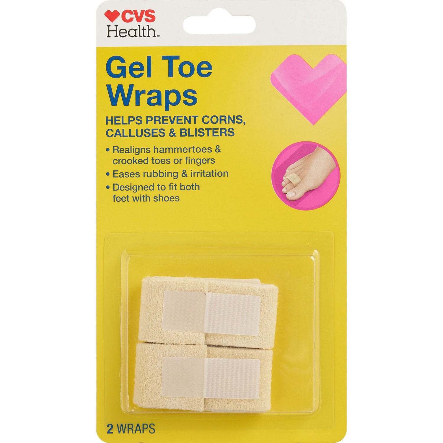 slide 1 of 2, CVS Health Toe Wrap Supports, 2 Ct, 1 ct