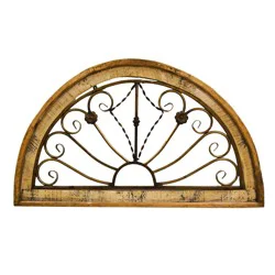 Creative Décor Sourcing Half Moon Wood & Metal Window